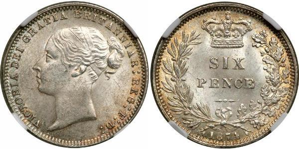 1 Sixpence / 6 Penny 大不列颠及爱尔兰联合王国 (1801 - 1922) 銀 维多利亚 (英国君主)