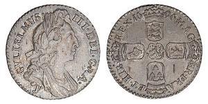 1 Sixpence / 6 Penny 英格兰王国 銀 威廉三世 (奥兰治)