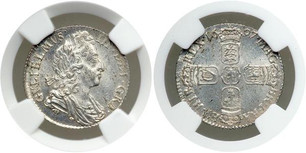 1 Sixpence / 6 Penny 英格兰王国 銀 威廉三世 (奥兰治)