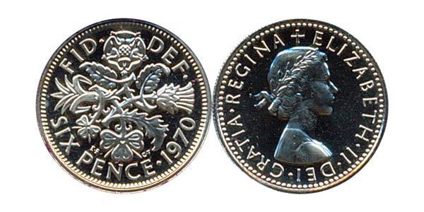 1 Sixpence / 6 Penny United Kingdom (1922-) 銅/镍 伊丽莎白二世 (1926-2022)