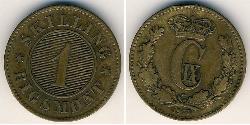 1 Skilling Danemark Bronze 