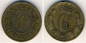 1 Skilling Danemark Bronze 