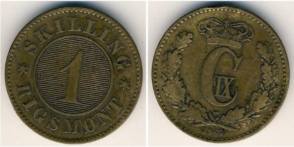 1 Skilling Dänemark Bronze 