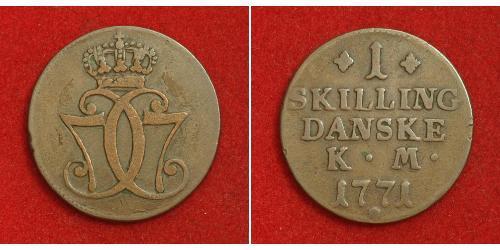 1 Skilling Danemark Cuivre 