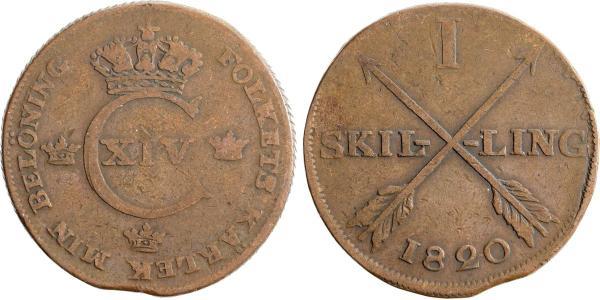 1 Skilling United Kingdoms of Sweden and Norway (1814-1905) Kupfer 