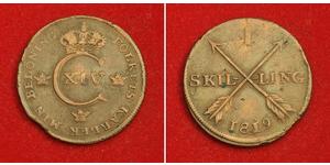 1 Skilling United Kingdoms of Sweden and Norway (1814-1905) Медь 