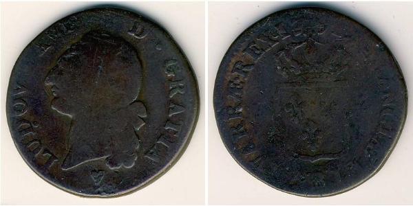 1 Sol Kingdom of France (843-1791) Cuivre 