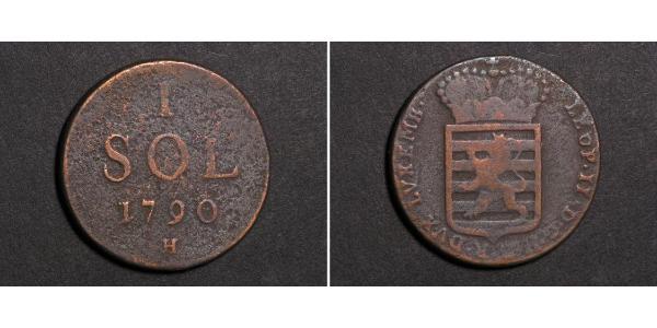 1 Sol 卢森堡 銅 