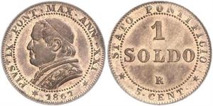 1 Soldo Kirchenstaat (752-1870)  Pius IX (1792- 1878)