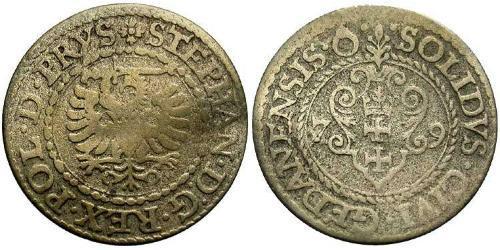 1 Solidus Gdańsk (1454-1793) Argent Stephen Báthory (1533-1586)