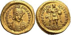 1 Solidus Byzantine Empire (330-1453) Gold Theodosius II (401-450)