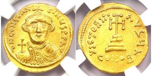 1 Solidus Byzantine Empire (330-1453) Gold Constans II (630-668)