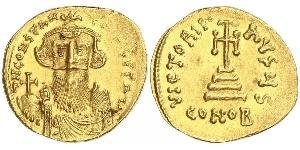 1 Solidus Byzantine Empire (330-1453) Gold Constans II (630-668)