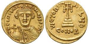 1 Solidus Byzantine Empire (330-1453) Gold Constans II (630-668)