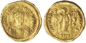 1 Solidus Byzantine Empire (330-1453) Gold Justinian I (482-565)