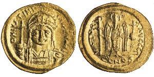 1 Solidus Byzantine Empire (330-1453) Gold Justinian I (482-565)