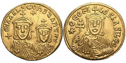 1 Solidus Byzantine Empire (330-1453) Gold Theophilus (813-842)