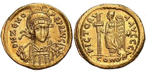 1 Solidus Byzantine Empire (330-1453) Gold Flavius Zeno (425- 491)