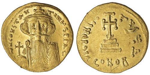 1 Solidus Byzantine Empire (330-1453) Gold Constans II (630-668)