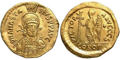 1 Solidus Byzantine Empire (330-1453) Gold Anastasius I (430-518)