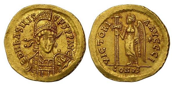 1 Solidus Byzantine Empire (330-1453) Gold Basiliscus (?-476)