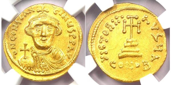 1 Solidus Byzantine Empire (330-1453) Gold Constans II (630-668)