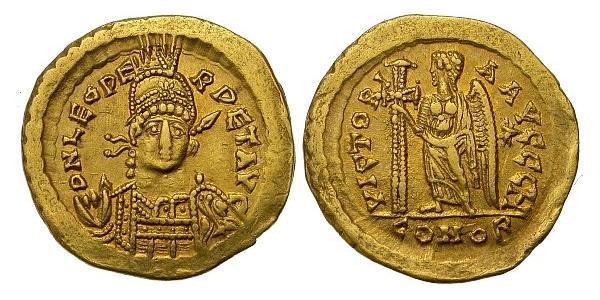 1 Solidus Byzantine Empire (330-1453) Gold Leo the Thracian (401-474)