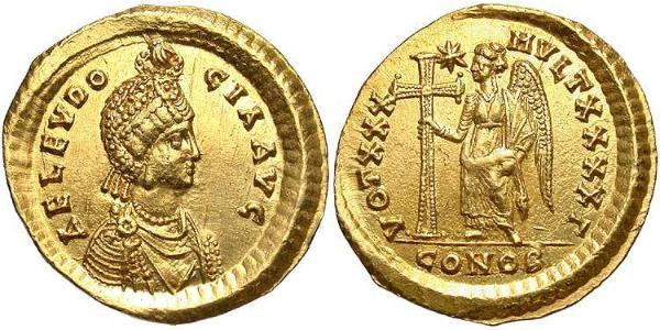 1 Solidus Byzantine Empire (330-1453) Gold Aelia Eudocia Augusta (401-460)