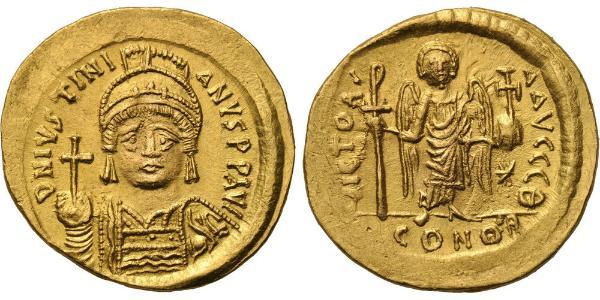 1 Solidus Byzantine Empire (330-1453) Gold Justinian I (482-565)