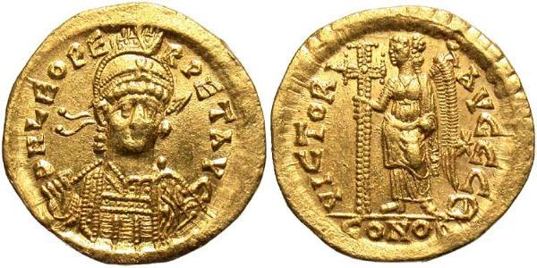 1 Solidus Byzantine Empire (330-1453) Gold Leo the Thracian (401-474)