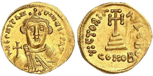 1 Solidus Byzantine Empire (330-1453) Gold Constans II (630-668)