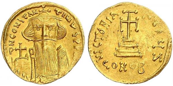 1 Solidus Byzantine Empire (330-1453) Gold Constans II (630-668)
