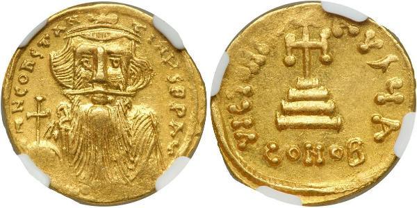 1 Solidus Byzantine Empire (330-1453) Gold Constans II (630-668)