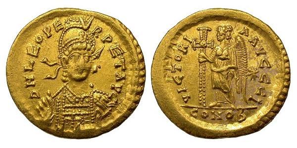 1 Solidus Byzantine Empire (330-1453) Gold Leo the Thracian (401-474)