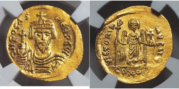 1 Solidus Byzantinisches Reich (330-1453) Gold Phocas(?-610)