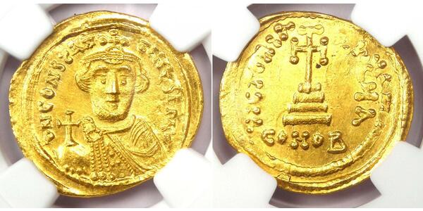 1 Solidus Byzantinisches Reich (330-1453) Gold Constans II (630-668)
