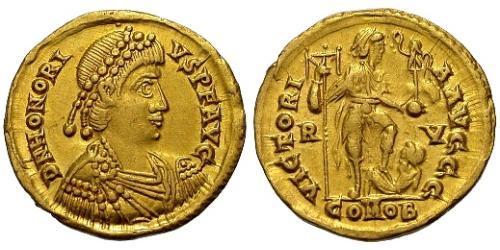 1 Solidus Western Roman Empire (285-476) Gold Honorius  (384-423)