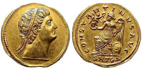 1 Solidus Empire romain (27BC-395) Or Constantin I (272 - 337)