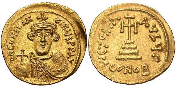 1 Solidus Imperio bizantino (330-1453) Oro Constans II (630-668)