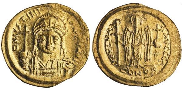 1 Solidus Imperio bizantino (330-1453) Oro Justiniano I (482-565)