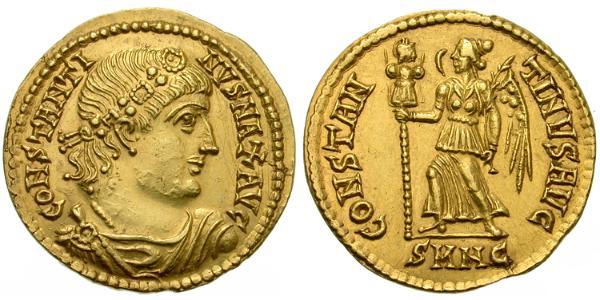 1 Solidus Imperio romano (27BC-395) Oro Constantino I (272 - 337)