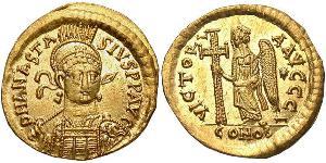 1 Solidus Impero bizantino (330-1453) Oro Anastasio I (430-518)