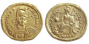 1 Solidus Византийская империя (330-1453) Золото Феодосий II (401-450)