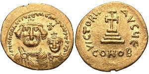 1 Solidus Византийская империя (330-1453) Золото Ираклий I (575-641)