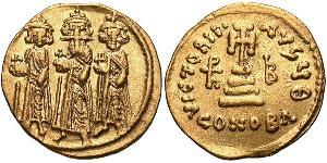 1 Solidus Византийская империя (330-1453) Золото Ираклий I (575-641)