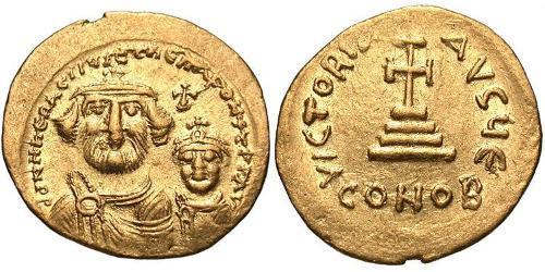 1 Solidus Византийская империя (330-1453) Золото Ираклий I (575-641)