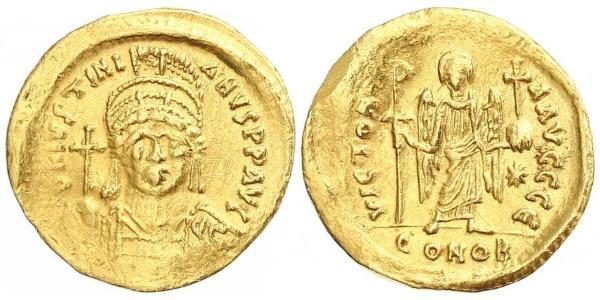 1 Solidus Византийская империя (330-1453) Золото Юстиниан I (482-565)