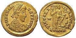 1 Solidus Западная Римская империя (285-476) Золото Гонорий (384-423)
