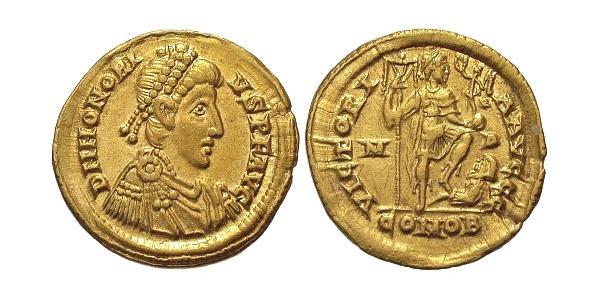 1 Solidus Western Roman Empire (285-476) 金 Honorius  (384-423)