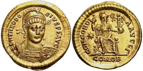 1 Solidus 拜占庭帝国 金 Theodosius II (401-450)